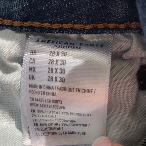 American Eagle Next Level Flex Slim Straight Dark Wash Jeans 28x30 – Like New! 🎁 - Picture 6 of 10